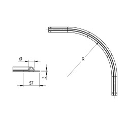 Vodiaci profil pre brány, U ø16mm, polomer 1m Vodiaci profil pre brány, U ø16mm, polomer 1m